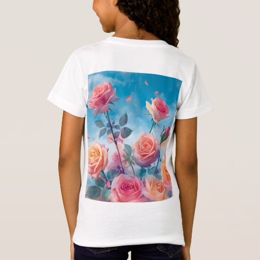 Dromerige levendige Rozen T-shirt (Achterkant)