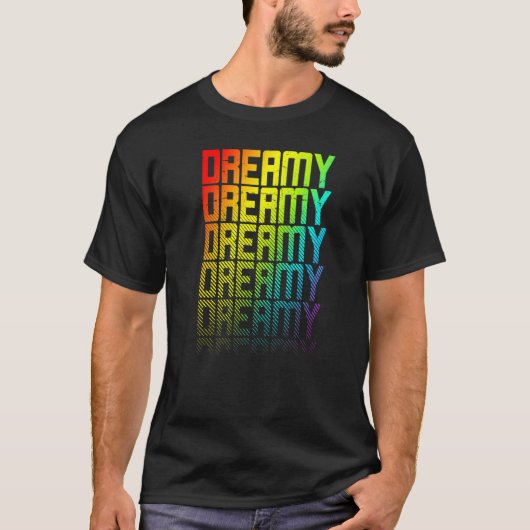 Dromerige LGBTQ+ Rainbow Gay Pride Tekst Vervagen  T-shirt (Voorkant)