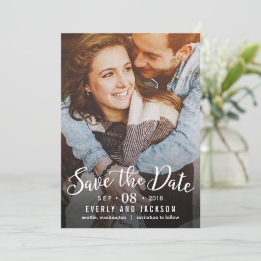 Dromerige liefde bruiloft save the date Kaart (Staand voorkant)