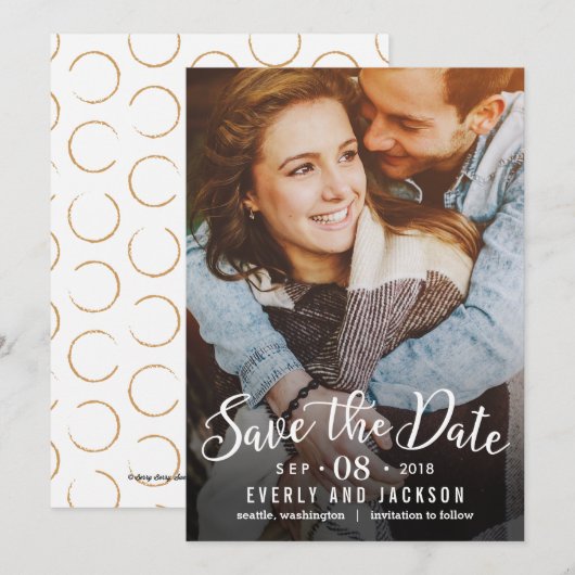 Dromerige liefde bruiloft save the date Kaart (Voorkant / Achterkant)