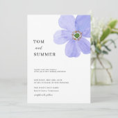 Dromerige Lila Bloemen Bruiloft Kaart (Staand voorkant)
