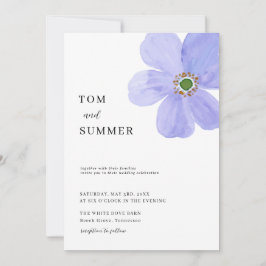 Dromerige Lila Bloemen Bruiloft Kaart