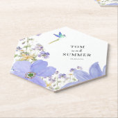 Dromerige Lila bruiloft Kartonnen Onderzetters (Schuin)