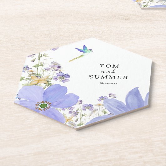 Dromerige Lila bruiloft Kartonnen Onderzetters (Schuin)