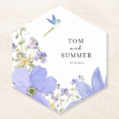 Dromerige Lila bruiloft Kartonnen Onderzetters (Voorkant)