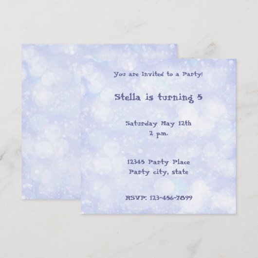 Dromerige Lila Gepersonaliseerde Uitnodiging (Voorkant / Achterkant)