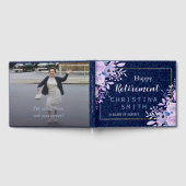 dromerige Lila pastel Waterverf pensioenfeest Gastenboek (Volledig)