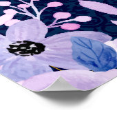 dromerige Lila pastel Waterverf pensioenfeest Poster (Hoek)