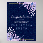 dromerige Lila pastel Waterverf pensioenfeest Poster (Voorkant)