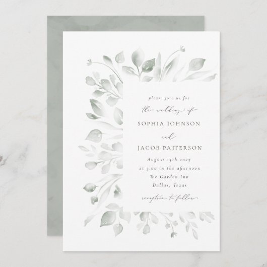 dromerige loof uitnodiging (Voorkant / Achterkant)