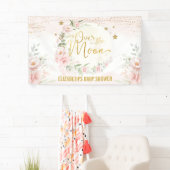 Dromerige Maan Blush Roze Bloemen Baby Meisje Welk Spandoek (Insitu)