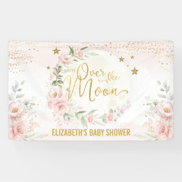 Dromerige Maan Blush Roze Bloemen Baby Meisje Welk Spandoek