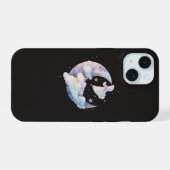 Dromerige Maan en Wolken Hoesje iPhone 15 Case (Achterkant horizontaal)