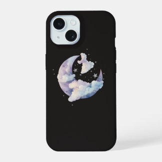Dromerige Maan en Wolken Hoesje iPhone 15 Case