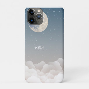 Dromerige Maan & Wolken Blauwe Lucht Ontwerp Case-Mate iPhone Case