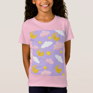 Dromerige Maan Wolken & Sterren Nachtelijke Hemel T-shirt