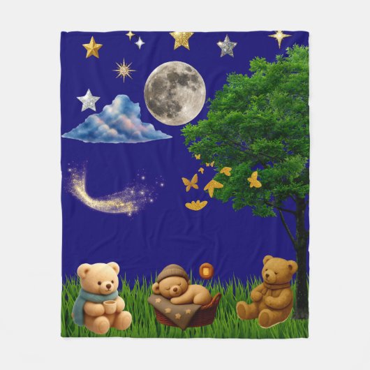 Dromerige Maanlicht Teddy Park Fleece Deken (Voorkant)