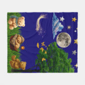 Dromerige Maanlicht Teddy Park Fleece Deken (Voorkant (Horizontaal))