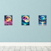 Dromerige maanset muurkunst sets (Houten vloer)