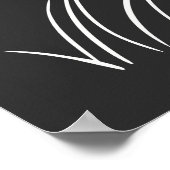 Dromerige maanverlichte bloemlijnkunst met sterren poster (Hoek)