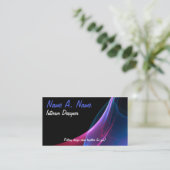 Dromerige magenta en blauwe sweep visitekaartje (Staand voorkant)