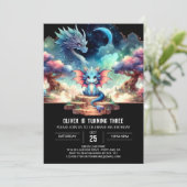 Dromerige magische draak verjaardag kaart (Staand voorkant)