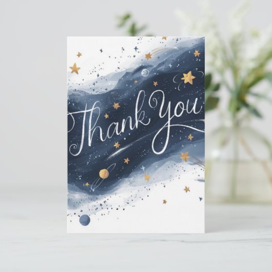 Dromerige magische meteoriet hemels bedankkaart (Staand voorkant)