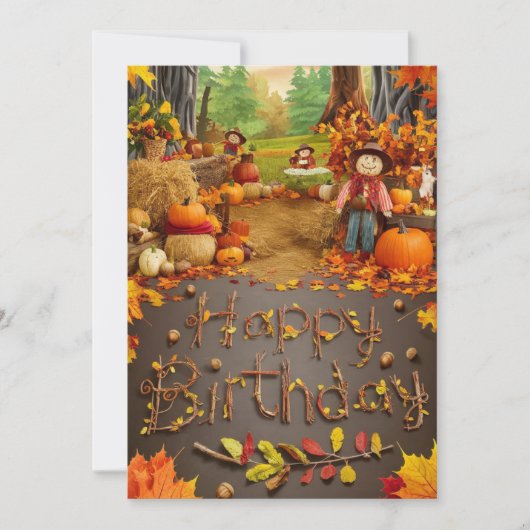 Dromerige Maple Leaf Autumn Herfst Happy Birthday Kaart (Voorkant)