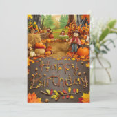 Dromerige Maple Leaf Autumn Herfst Happy Birthday Kaart (Staand voorkant)