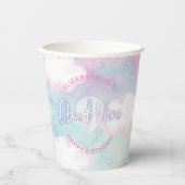 Dromerige meisje op wolk negen 9e verjaardag papieren bekers (Voorkant)