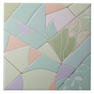 Dromerige Mint Abstract Modern Pastel Faux Mosaic Tegeltje