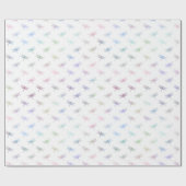 Dromerige Mint Aqua Paarse Roze Libellen Cadeaupapier (Vlak)