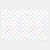 Dromerige Mint Aqua Paarse Roze Libellen Inpakpapier Vel (Voorkant)