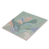 Dromerige Mint Bloemen Abstract Moderne Pastelbloe Tegeltje (Zijkant)