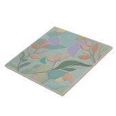 Dromerige Mint Bloemen Abstract Moderne Pastelbloe Tegeltje (Zijkant)