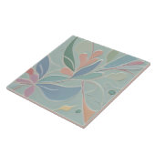 Dromerige Mint Bloemen Abstract Moderne Pastelbloe Tegeltje (Zijkant)