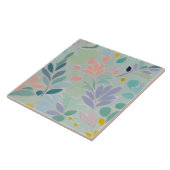 Dromerige Mint Bloemen Abstract Moderne Pastelbloe Tegeltje (Zijkant)