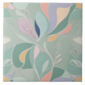 Dromerige Mint Botanische Abstracte moderne pastel Tegeltje (Voorkant)