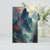 Dromerige Misty Mountain Landscape Platte Kaart (Staand voorkant)