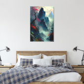 Dromerige Misty Mountain Landschap Canvas Print (Insitu (Slaapkamer))