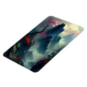 Dromerige Misty Mountain Landschap Foto Magneet (Linkerzijde)