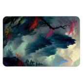 Dromerige Misty Mountain Landschap Foto Magneet (Horizontaal)