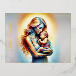 Dromerige moederband fantasie moeder baby folie feestdagen briefkaart