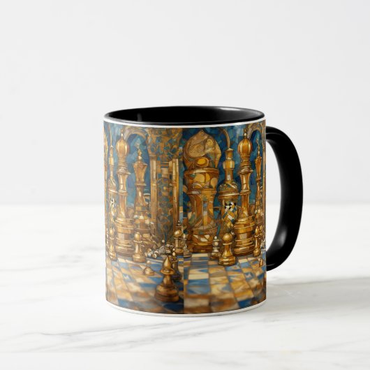 Dromerige Mok met een schaakthema (Voorkant rechts)
