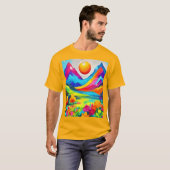 Dromerige Mountain Majesty Schilderij T-shirt (Voorkant volledig)