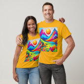 Dromerige Mountain Majesty Schilderij T-shirt (Unisex)