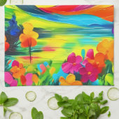 Dromerige Mountain Majesty Schilderij Theedoek (Gevouwen)