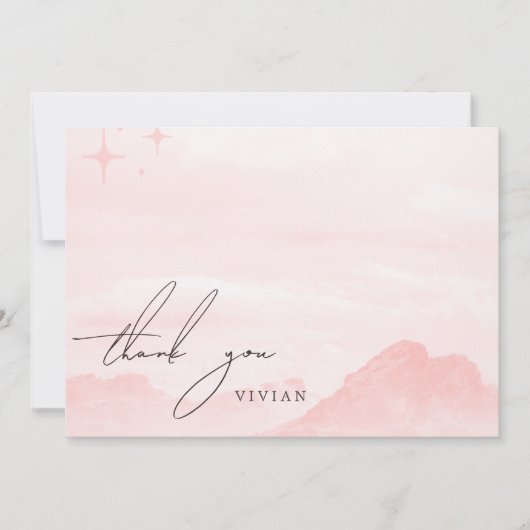 Dromerige Mountain Waterverf Blank Dank u kaart (Voorkant)