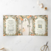 Dromerige Mughal Palace Alles in een Indiase bruil Drieluik Uitnodiging (Binnen)