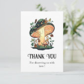 Dromerige Mushroom Baby shower Bedankkaart (Staand voorkant)
